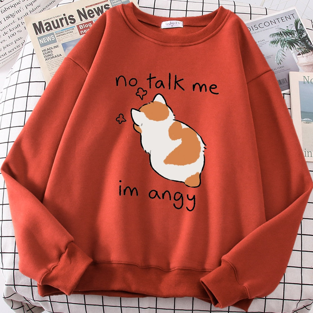 Cat Print Top Women Harajuku Oversize Long-Sleeve Kawaii