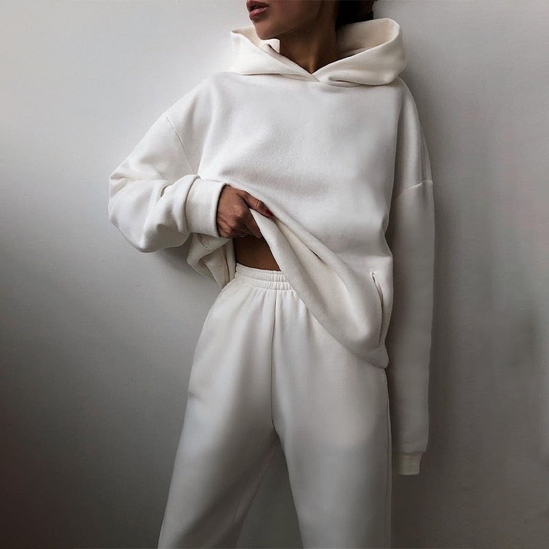 Women Casual Tracksuit Autumn Fashion Casual Hooded Two Piece