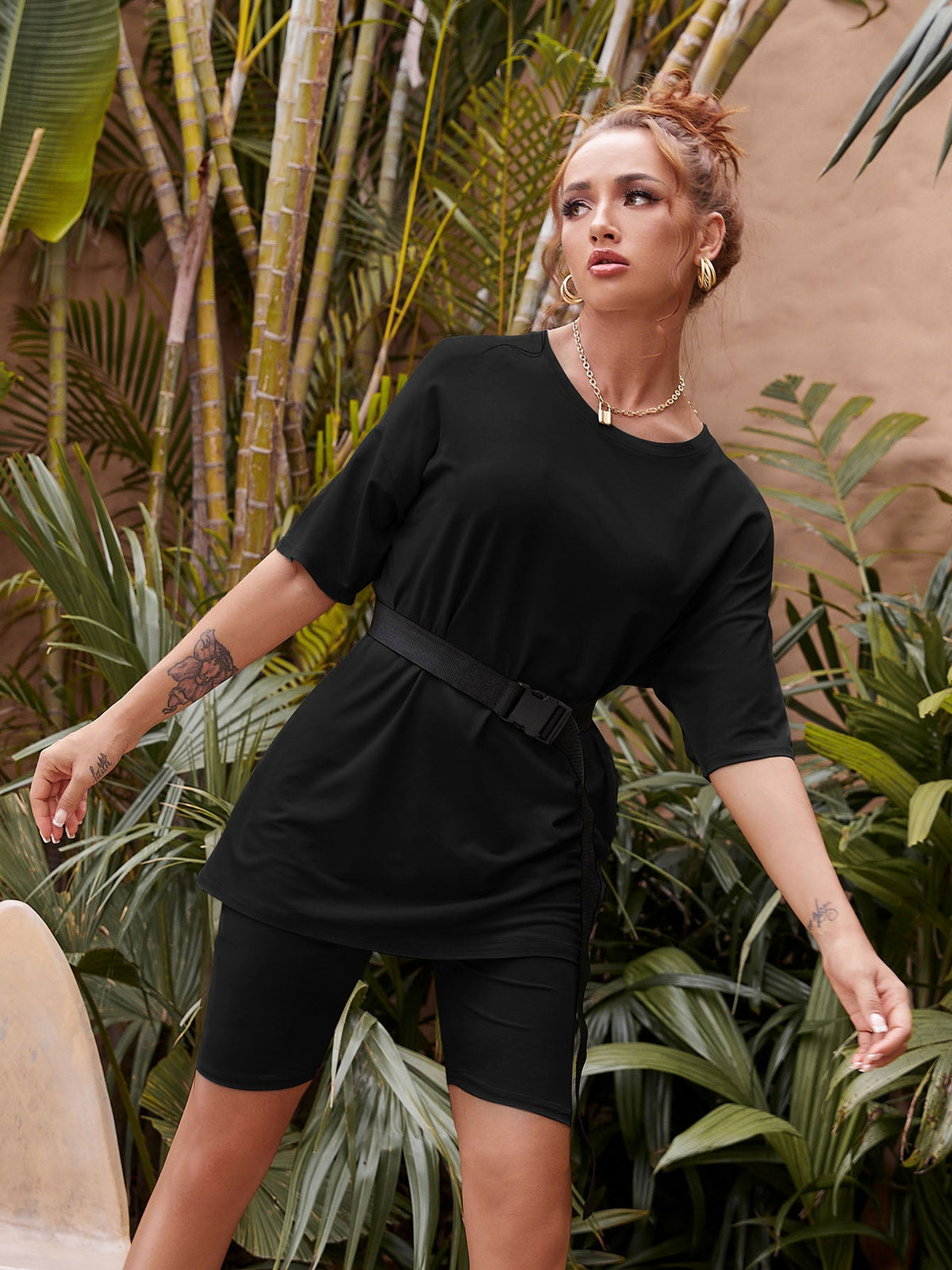 Simplee Casual Solid Outfits Women's Two Piece Suit