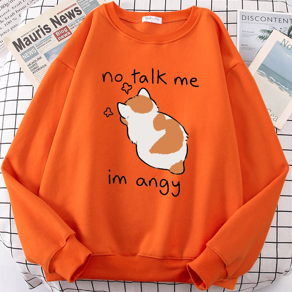 Cat Print Top Women Harajuku Oversize Long-Sleeve Kawaii