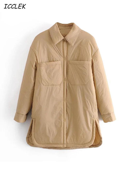 Women's Shirts Jackets Thin Parka Oversize Shirt