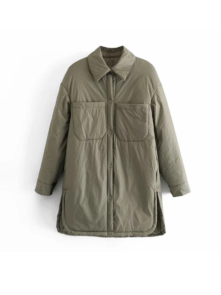Women's Shirts Jackets Thin Parka Oversize Shirt