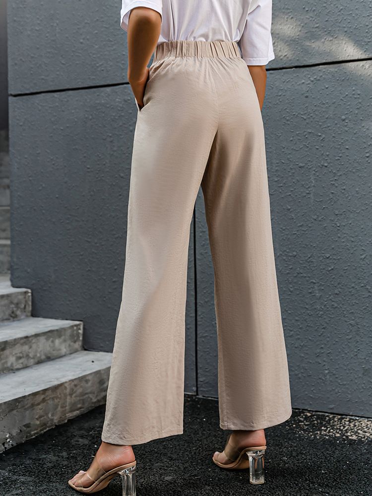 Simplee Casual wide leg solid ladies long pants