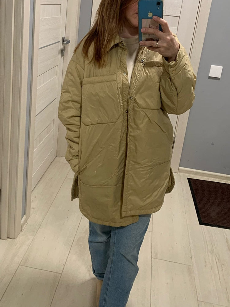 Women's Shirts Jackets Thin Parka Oversize Shirt