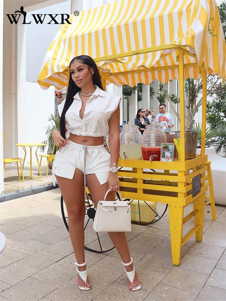 WLWXR Summer Sexy White 2 Two Piece Sets