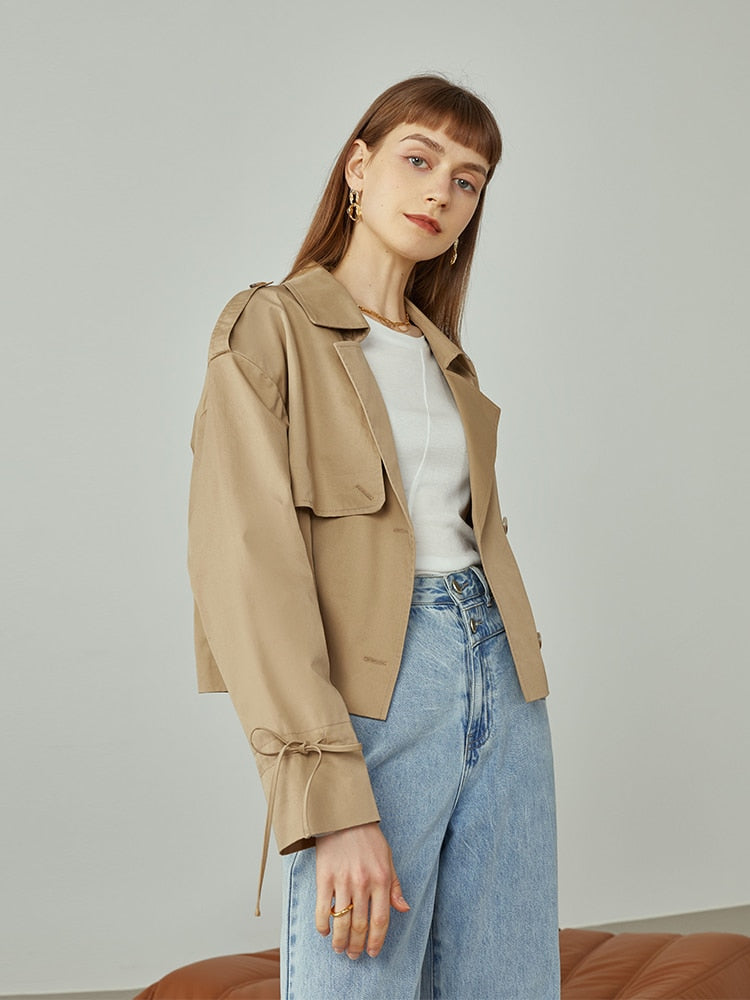 Woman Clothes Women's Short Trench Coat High Sense Coat