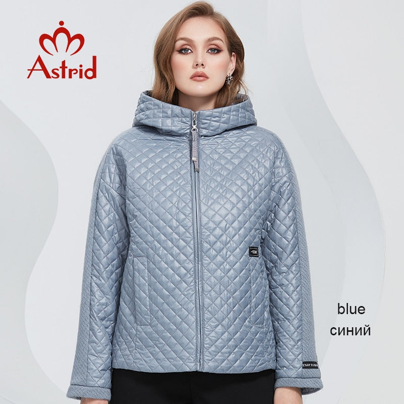 Spring Women Parkas Oversize Diamond Pattern Padded Coats