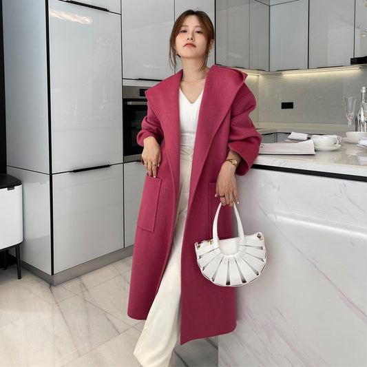 Wool Coat Hooded Fashion