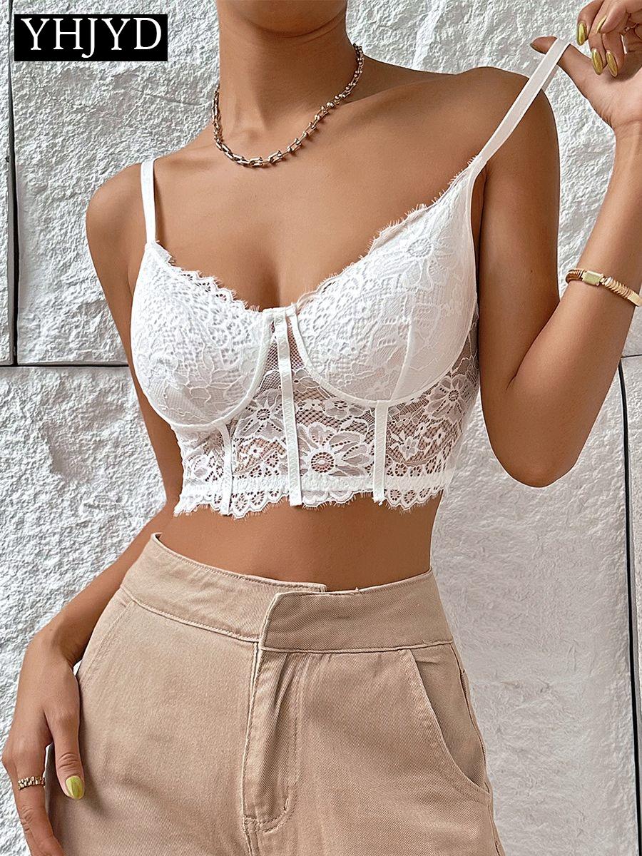 Sexy Lace Crop Top for Women 2023 Summer Exotic Bustiers Push Up Spaghetti Straps Top Corsets Streetwear Wholesale