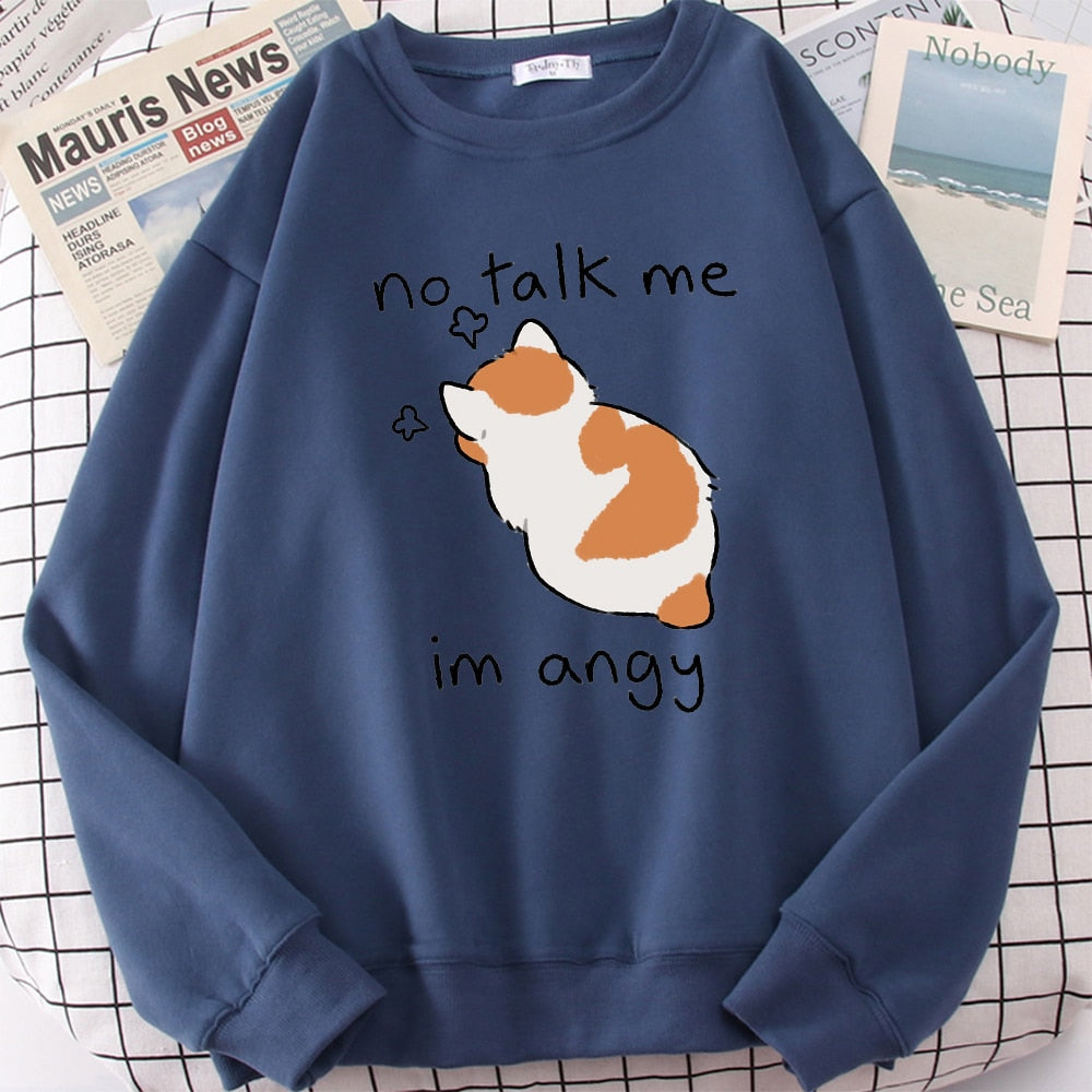 Cat Print Top Women Harajuku Oversize Long-Sleeve Kawaii