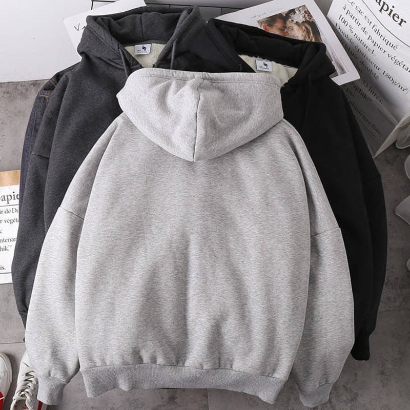 Rimocy Solid Color Women's Hooded Jacket