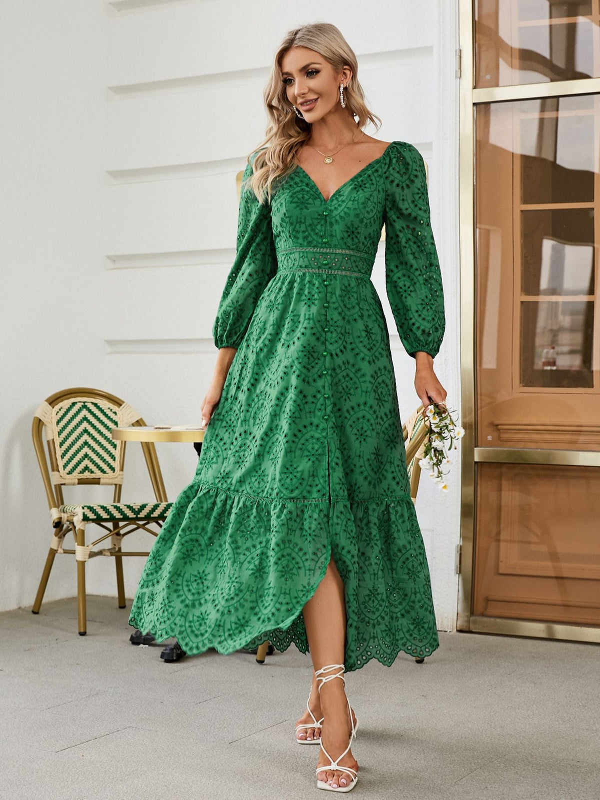 Simplee Elegant white bridesmaid party dress