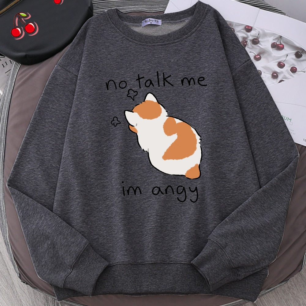 Cat Print Top Women Harajuku Oversize Long-Sleeve Kawaii