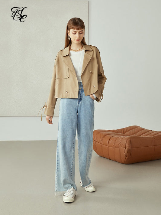 Woman Clothes Women's Short Trench Coat High Sense Coat