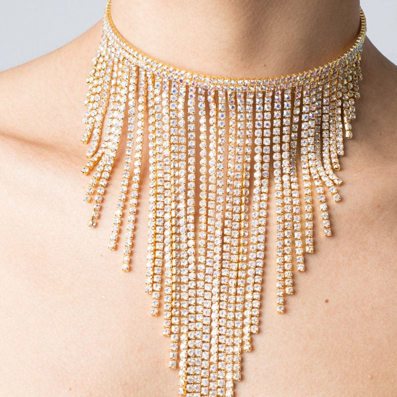 Stonefans Ethnic Long Tassel Choker