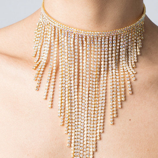 Stonefans Ethnic Long Tassel Choker
