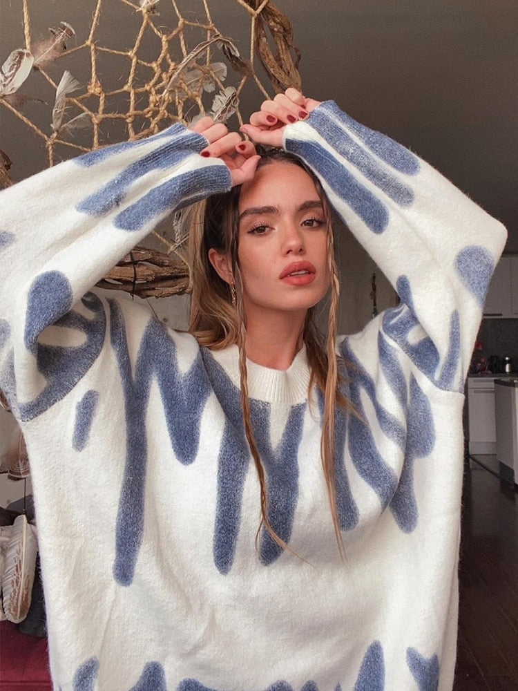 Aproms Elegant Green Striped Print Pullovers