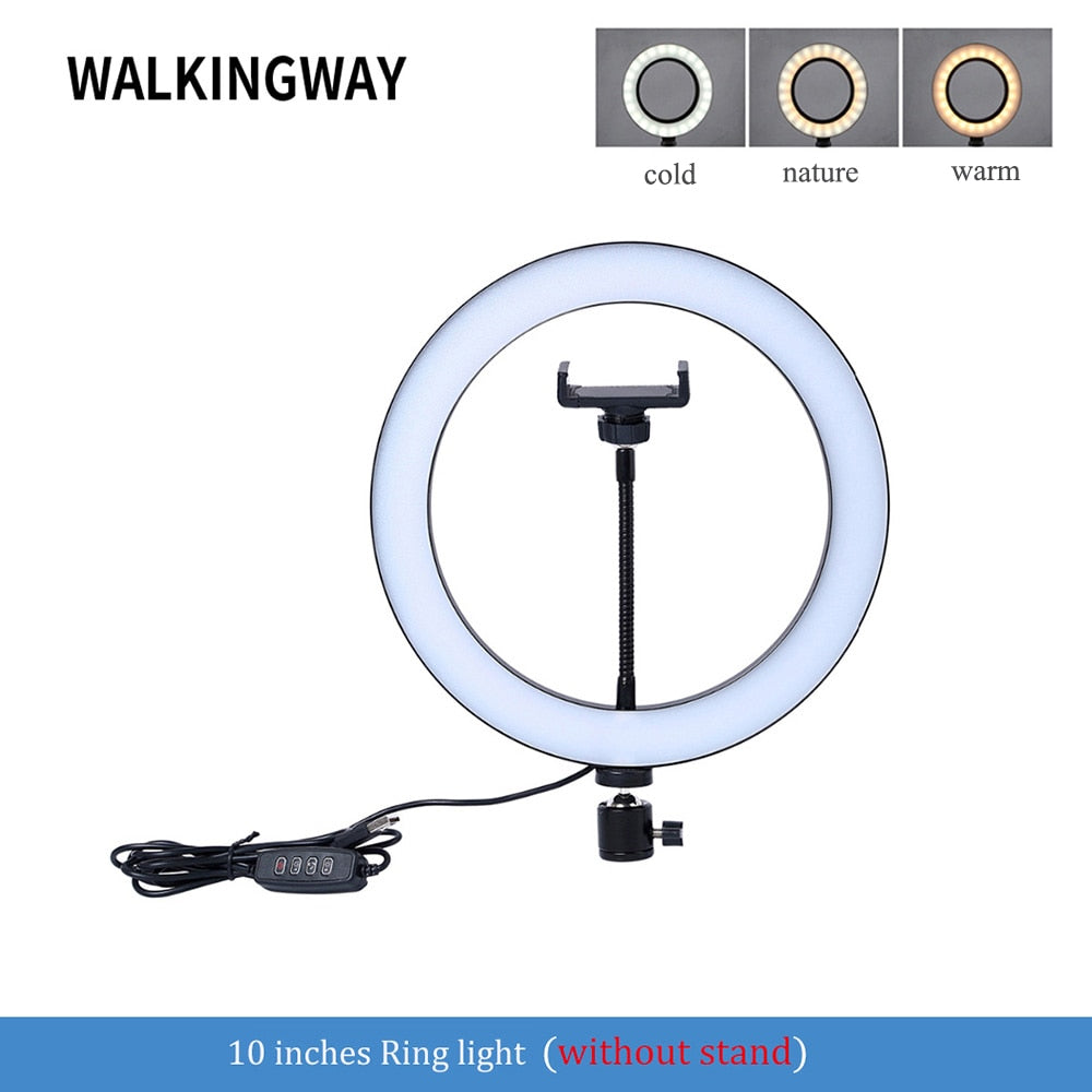 10&quot; LED Ring Light Photographic Selfie Ring Light with Stand for Youtube Makeup Video  Studio Tripod Ring Light for Smartphone