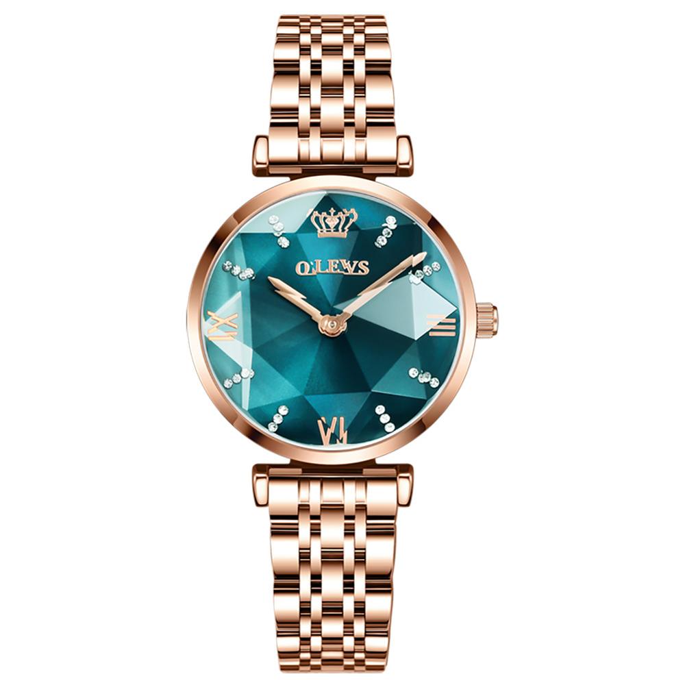 OLEVS 2021 New Fashion Watch for Women Diamond mirror Top Brand Luxury Stainless Steel Waterproof Quartz Wristwatch Montre femme