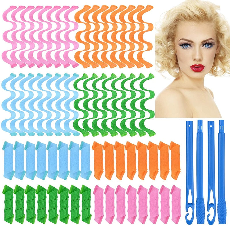 Heatless Hair Curlers Magic Wave Formers