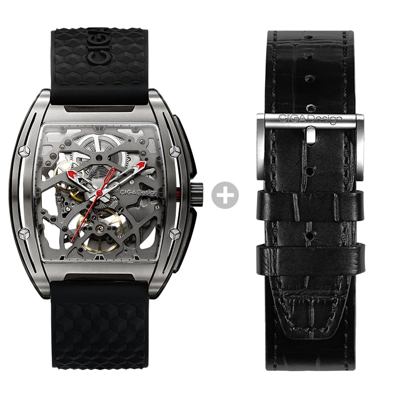 CIGA Design Z Series Sapphire Mirror Crystal Fashion Titanium Case Skeleton Mens Automatic Mechanical Watches