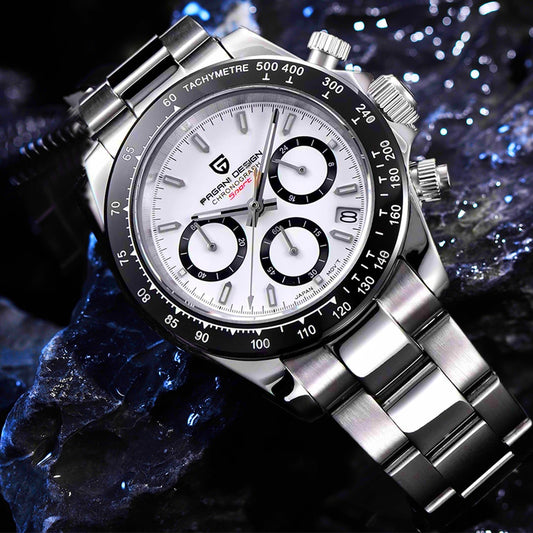 PAGANI DESIGN Fashion Luxury Chronograph Sports Watch Men Stainless Steel Waterproof Quartz Watches relogio masculino