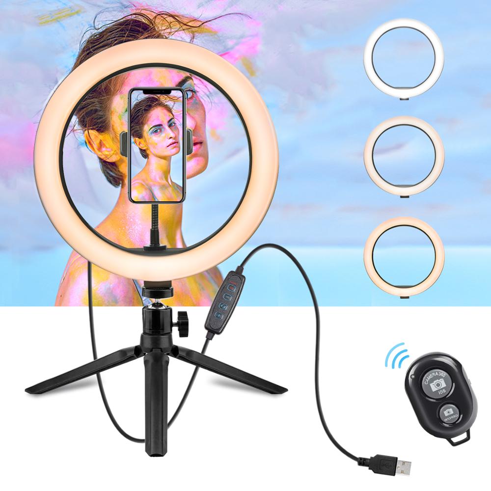 10.2 Inch Ring Light with Stand for phone- Rovtop LED Camera Selfie Light Ring for iPhone Tripod and Phone Holder for Video Photography