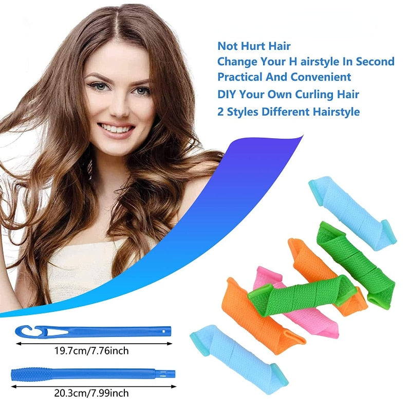 Heatless Hair Curlers Magic Wave Formers