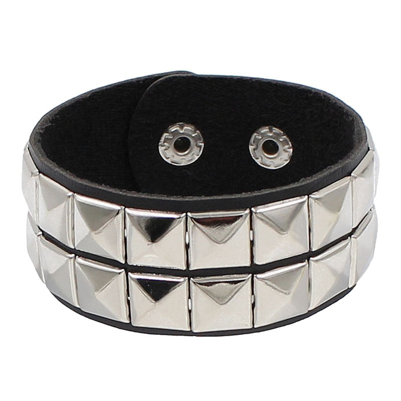 Rock Spikes Rivet Chains Bracelet