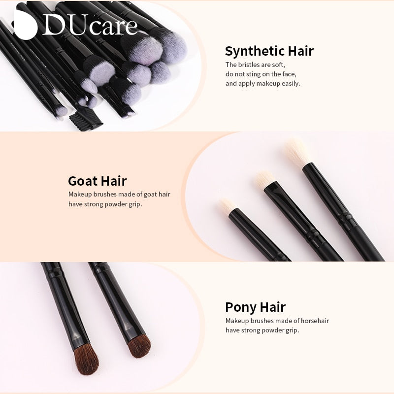 DUcare Black makeup brush Professional Makeup Eyeshadow Foundation Powder Soft Synthetic Hair Makeup Brushes brochas maquillaje