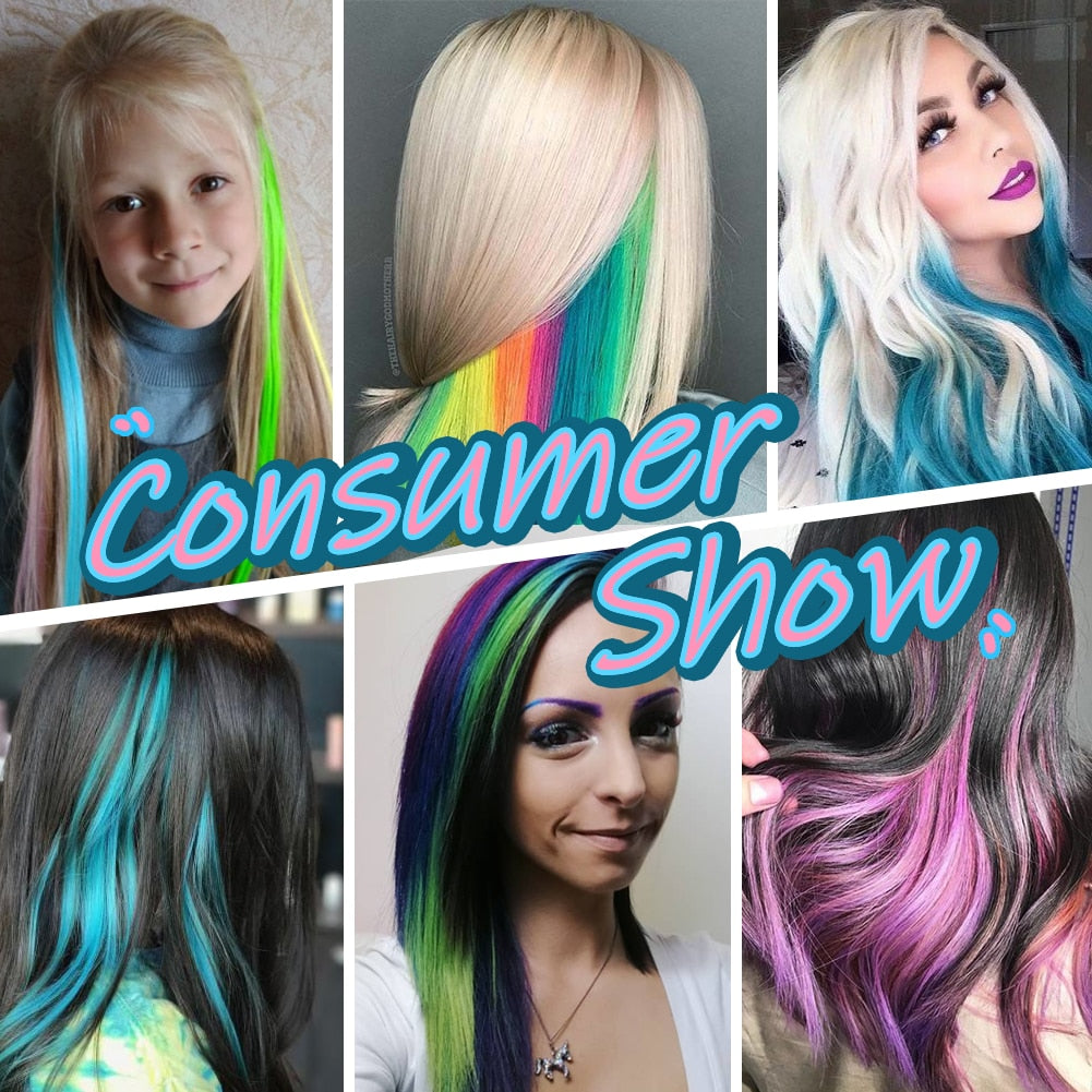 18 Colored Synthetic Ombre Clip In Hair