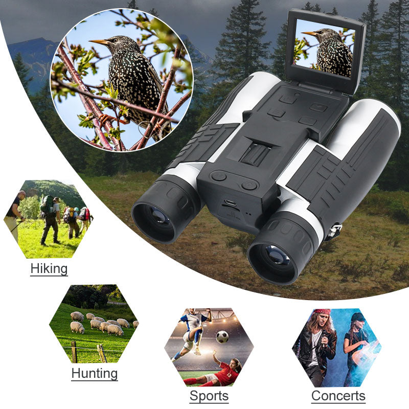 12x32 Digital Telescope 2.0&quot; LCD Screen Binocular Telescope Electronics HD Digital Camera Photo Video-recording Outdoor Binoculars