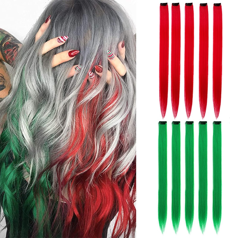 18 Colored Synthetic Ombre Clip In Hair