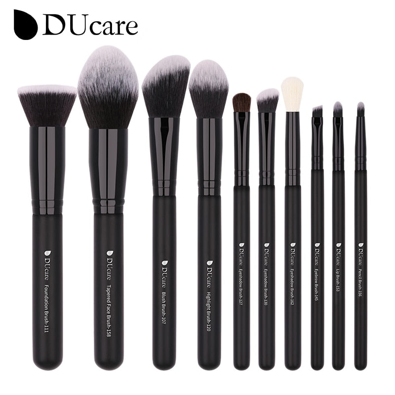 DUcare Black makeup brush Professional Makeup Eyeshadow Foundation Powder Soft Synthetic Hair Makeup Brushes brochas maquillaje