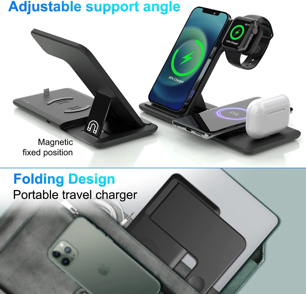 4 in 1 Qi Fast Charging Dock Station