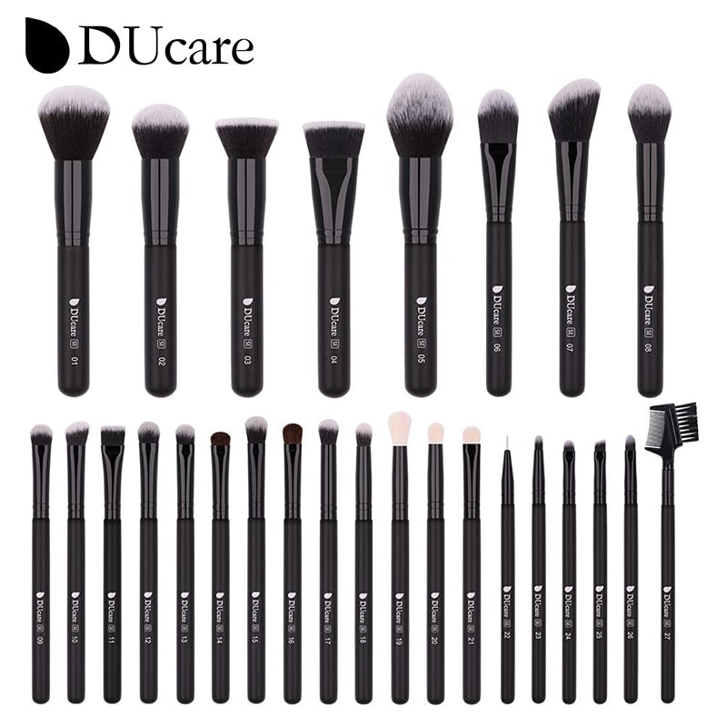 DUcare Black makeup brush Professional Makeup Eyeshadow Foundation Powder Soft Synthetic Hair Makeup Brushes brochas maquillaje