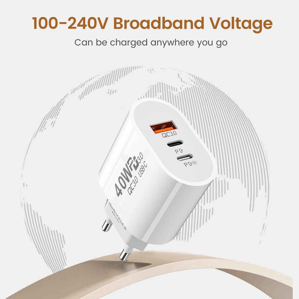 60W Fast Charging Charger 3Ports