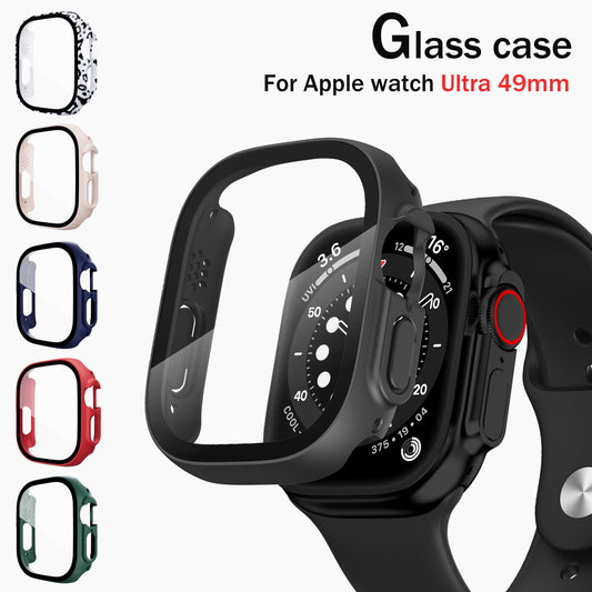 Screen Protector For Apple Watch Ultra 49mm smartwatch PC Glass+case Bumper Tempered Accessories iwatch series Ultra 49 mm cover