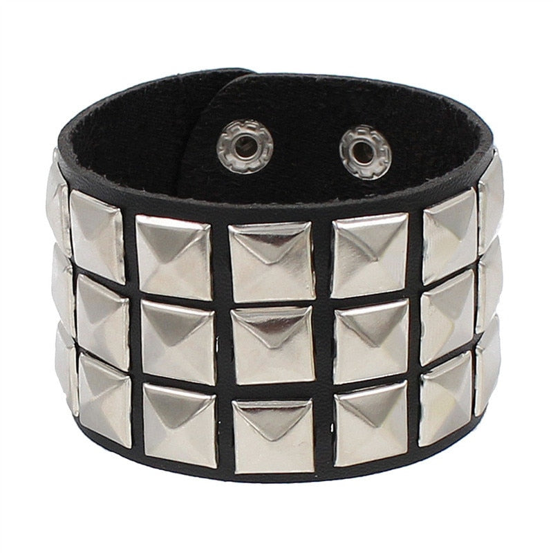 Rock Spikes Rivet Chains Bracelet