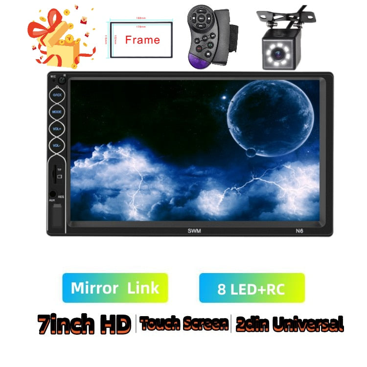 7inch Touch Screen Multimedia Bluetooth Head Unit Camera