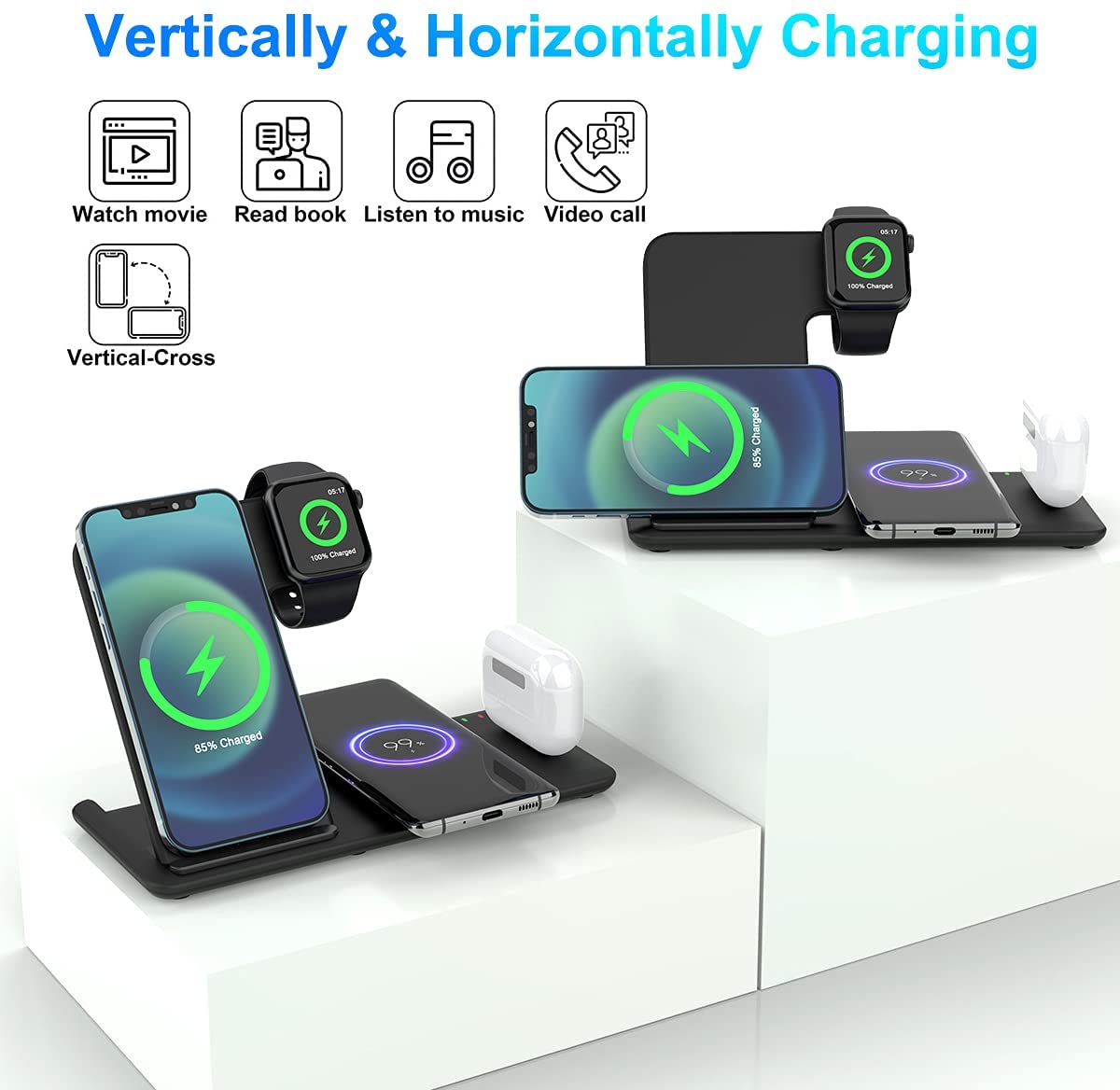 4 in 1 Qi Fast Charging Dock Station