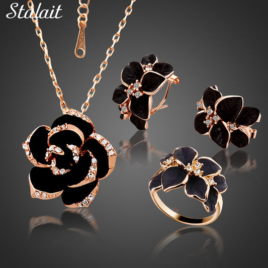Fashion Rose Flower Jewelry Set