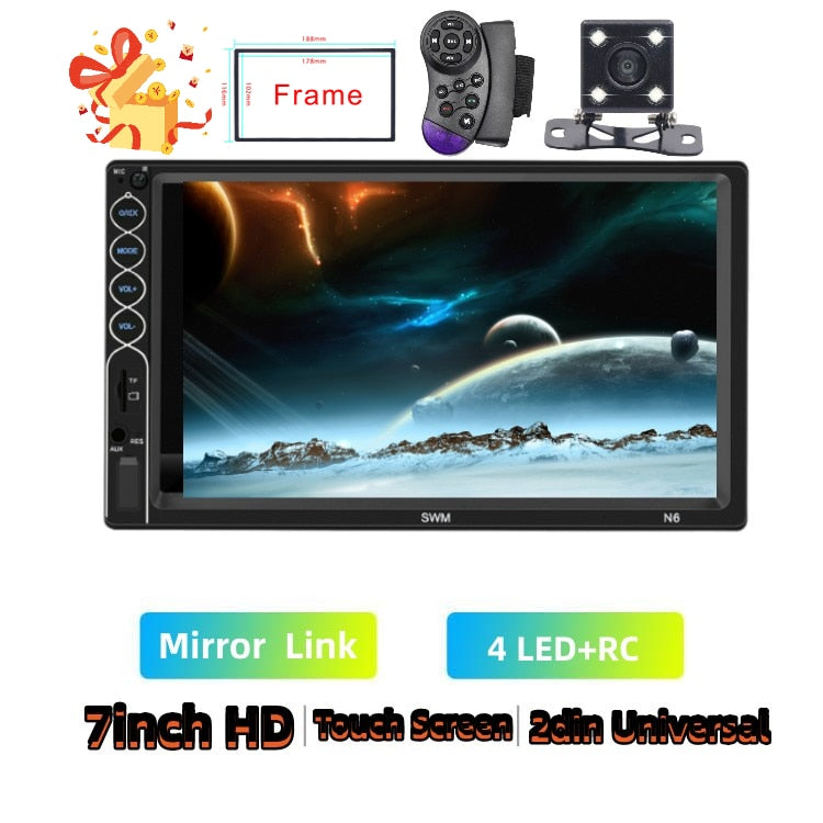 7inch Touch Screen Multimedia Bluetooth Head Unit Camera